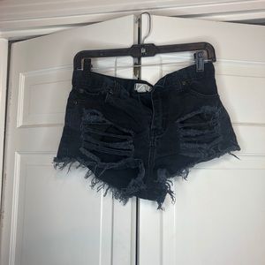 Black Jean Shorts